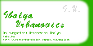 ibolya urbanovics business card